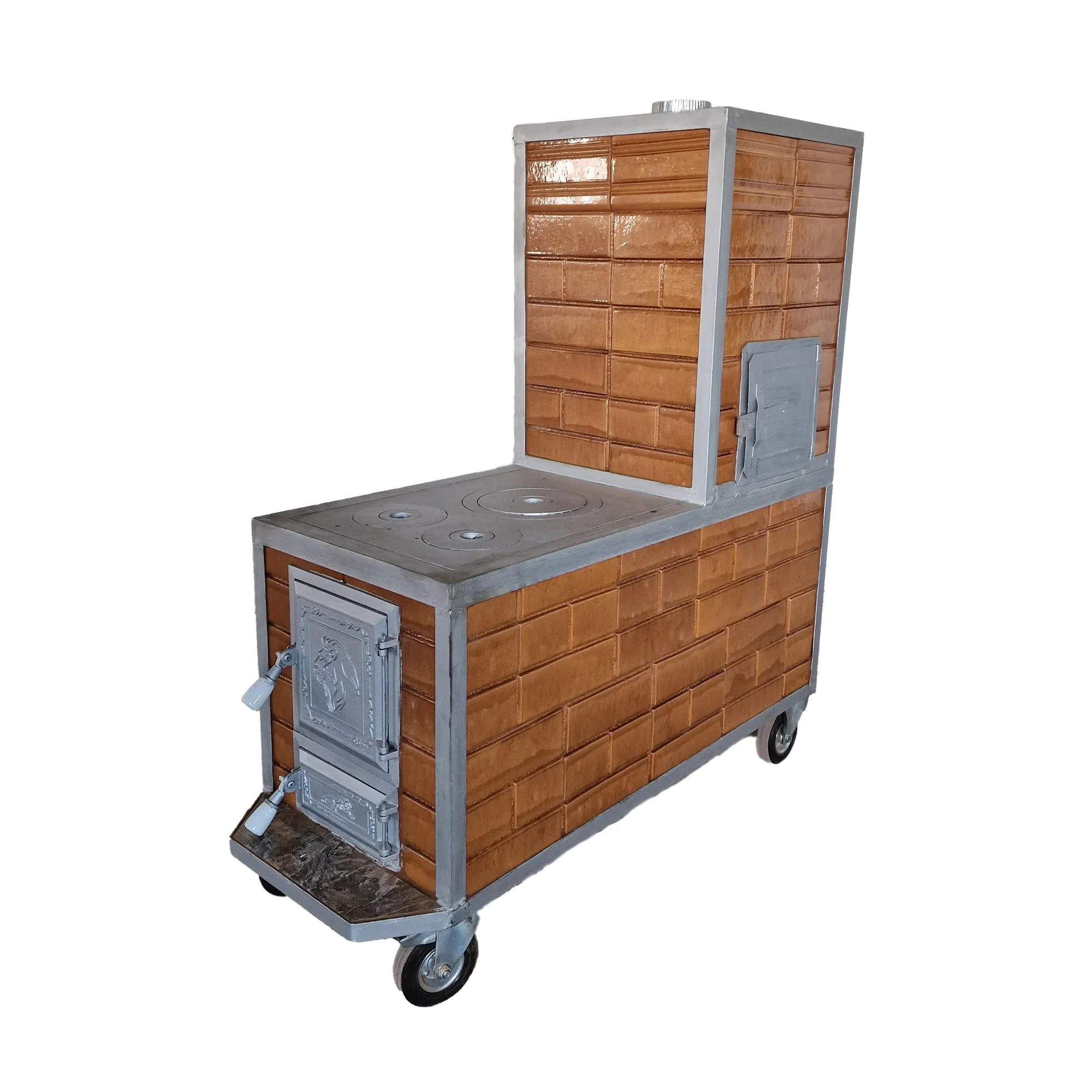 Soba teracota cu plita mare Alina 4R 1G bej