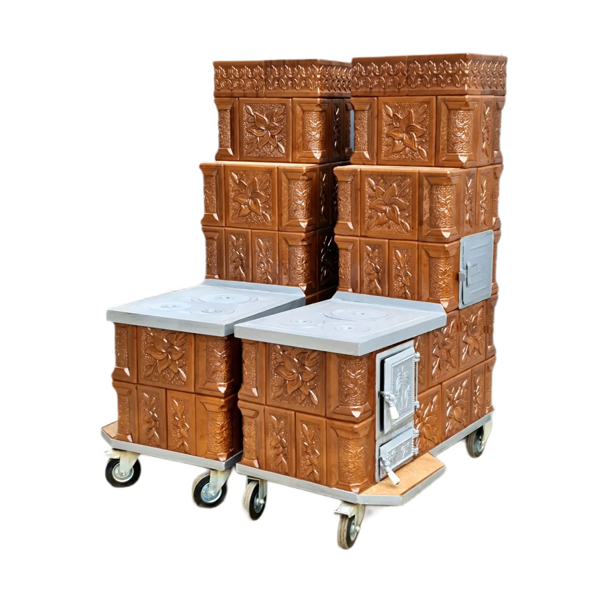 Sobe teracota cu Plita Maria Soba teracota cu plita mare Maria 5R 1G coniac Soba teracota cu plita mare Maria 5R 1G coniac