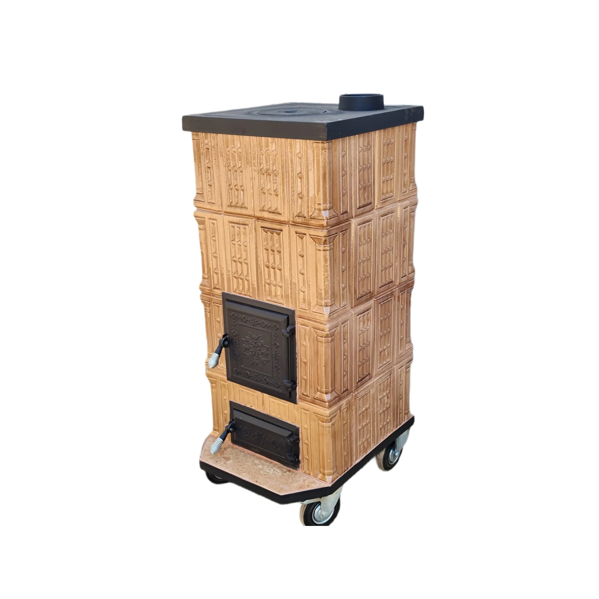 Soba teracota cu plita 4R tip godin crem