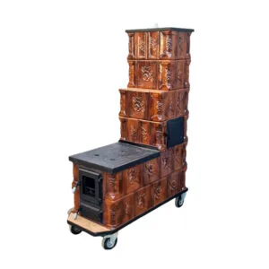 Soba teracota cu plita mare Maria 6R degrade M2