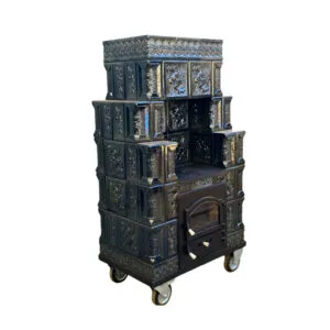 Soba teracota cu plita ascunsa 5R 2G verde-negru M2