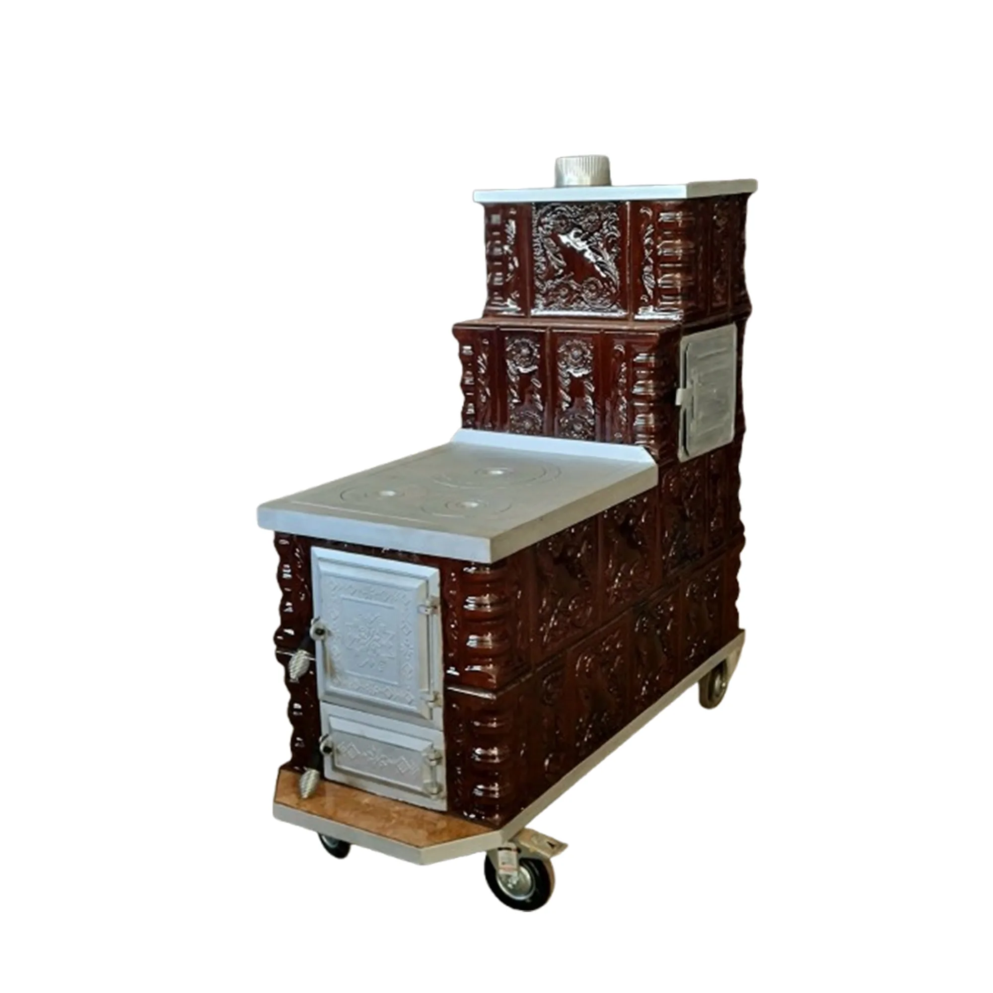 Sobe teracota cu Plita Maria Soba teracota cu plita mare Maria 4R maro Soba teracota cu plita mare Maria 4R maro