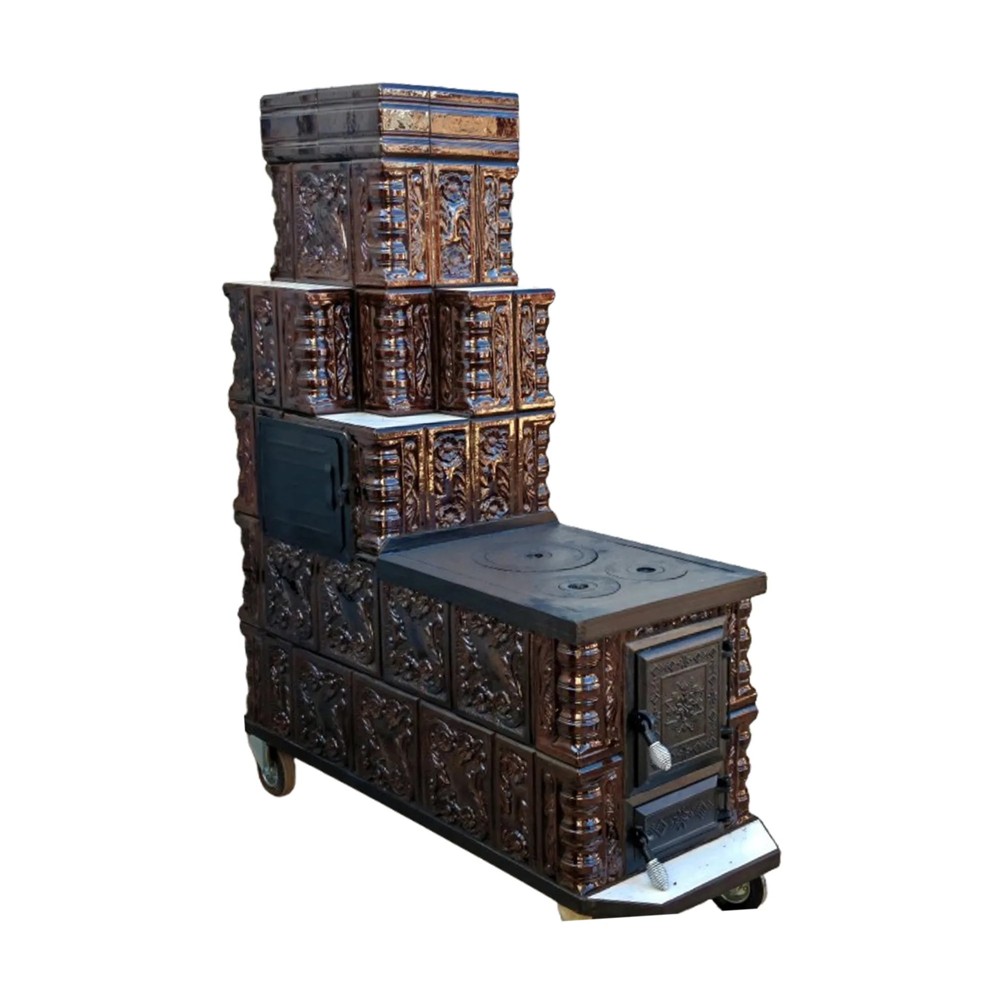 Soba teracota cu plita mare Maria 5R maro inchis COT16