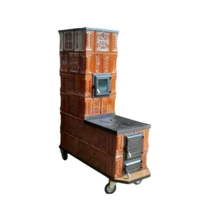 Soba teracota cu plita mare Maria 6R coniac - cuptor fata M1
